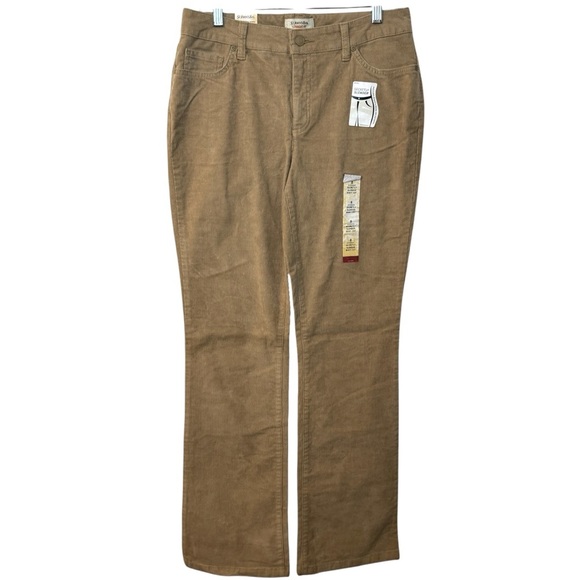 NWT St John’s Bay Corduroy Secretly Slender Boot Cut jeans pants tan women’s 8 - Picture 1 of 14